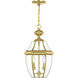 Monterey 2 Light 11 inch Polished Brass Outdoor Pendant Lantern