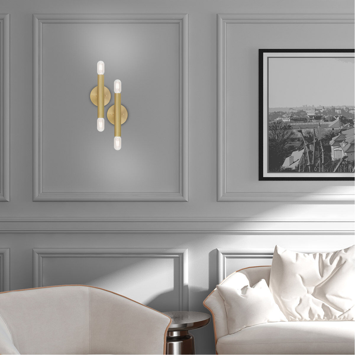 Copenhagen 2 Light 5 inch Satin Brass ADA ADA Wall Sconce Wall Light