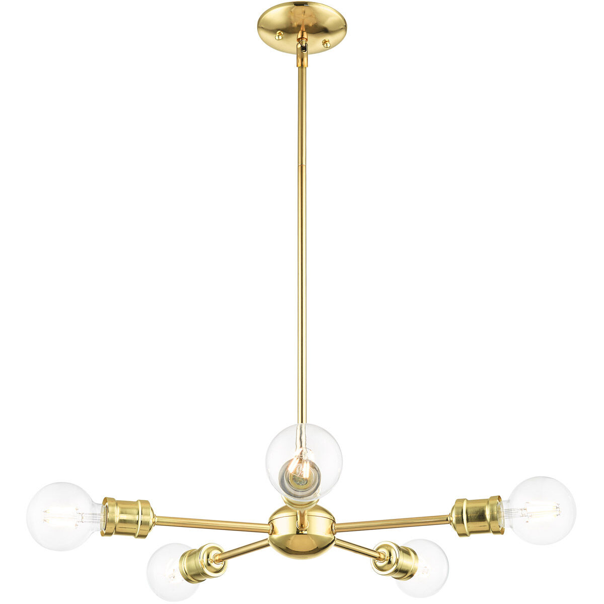 Lansdale 5 Light 19 inch Polished Brass Chandelier Ceiling Light