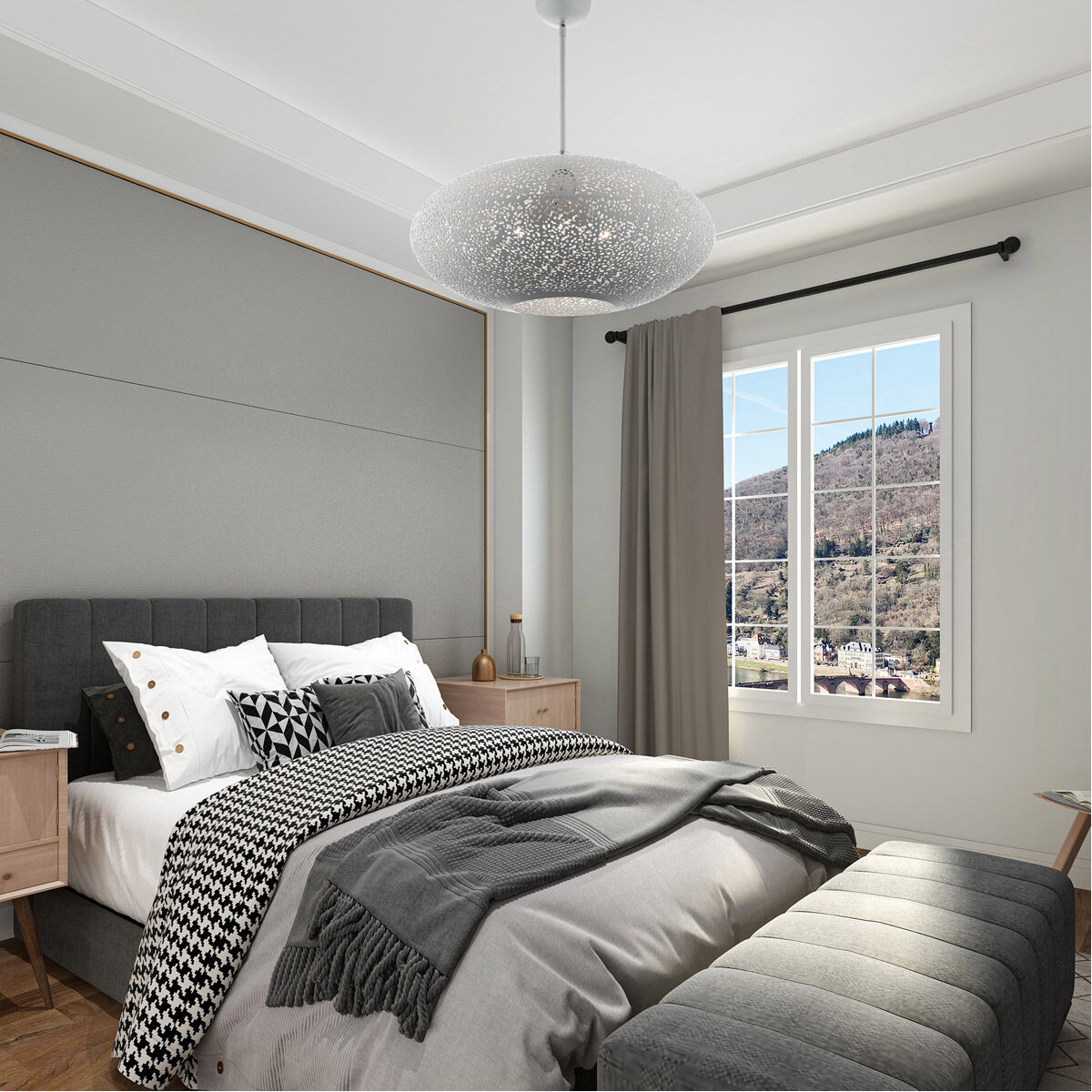 Charlton 3 Light 24 inch Nordic Gray with Brushed Nickel Accents Pendant Ceiling Light