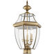 Monterey 3 Light 23.5 inch Antique Brass Outdoor Post Top Lantern