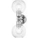Downtown 2 Light 7 inch Polished Chrome Vanity Sconce Wall Light, Sphere