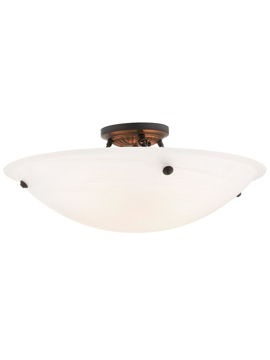Oasis 4 Light 24 inch Bronze Semi-Flush Mount Ceiling Light