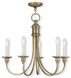 Cranford 5 Light 24 inch Antique Brass Chandelier Ceiling Light