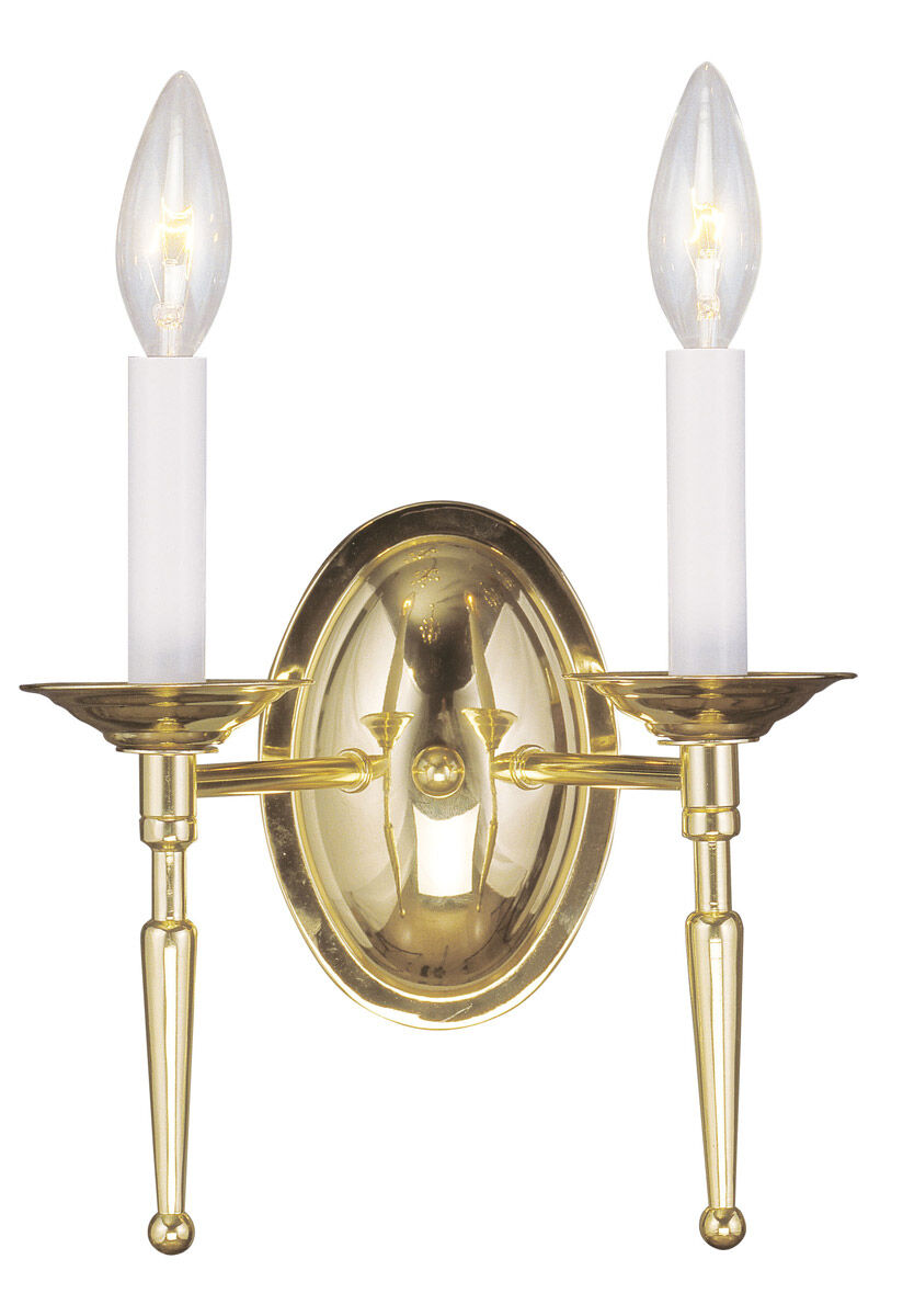 Williamsburgh 2 Light 10 inch Polished Brass Wall Sconce Wall Light
