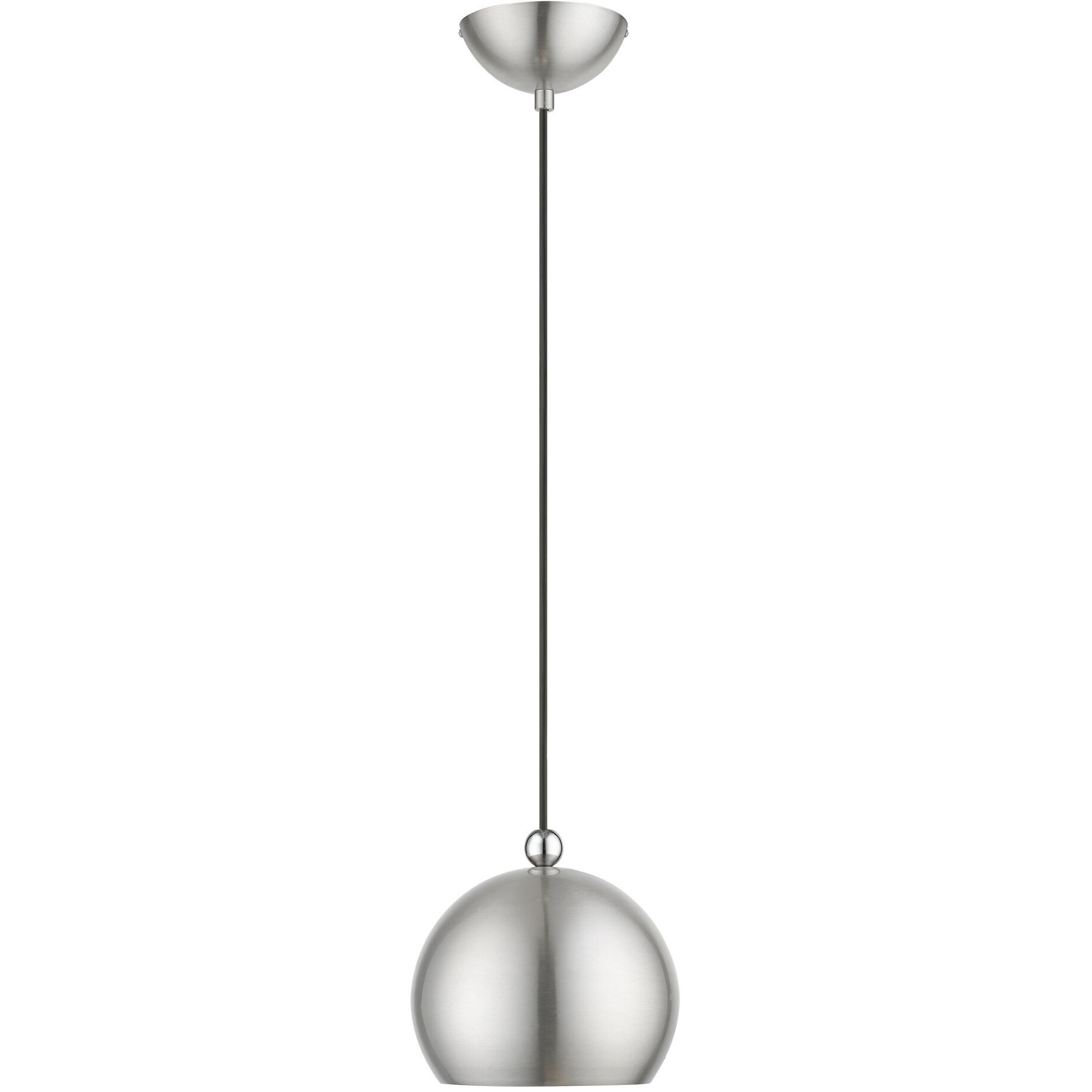 Stockton 1 Light 8 inch Brushed Nickel with Polished Chrome Accents Mini Pendant Ceiling Light, Globe