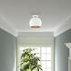 Piedmont 1 Light 10 inch White with Brushed Nickel Accents Semi-Flush Mount Ceiling Light