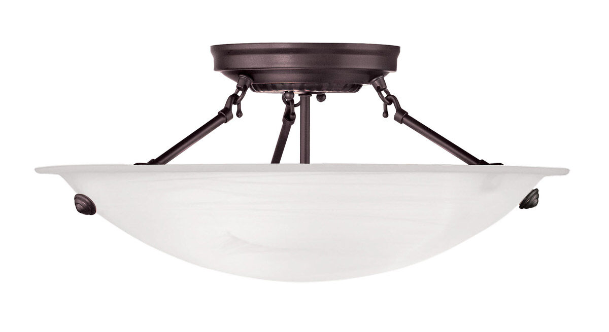 Oasis 3 Light 16 inch Bronze Semi-Flush Mount Ceiling Light