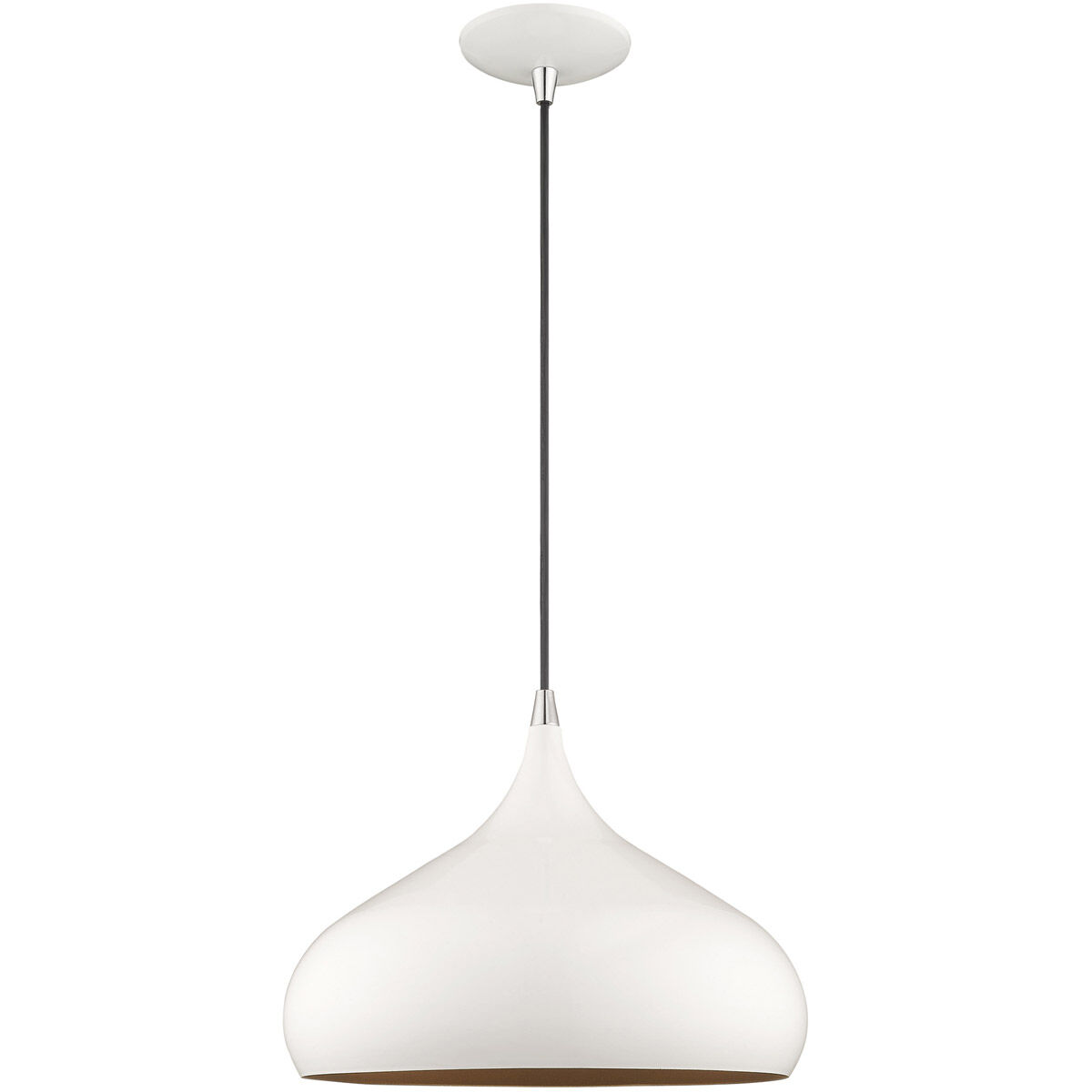 Allison 1 Light 13.75 inch Shiny White Mini Pendant Ceiling Light