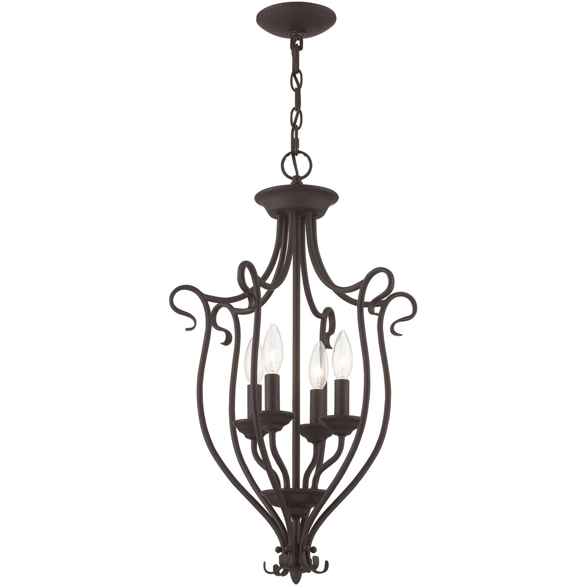 Coronado 4 Light 15 inch Bronze Foyer Chandelier Ceiling Light