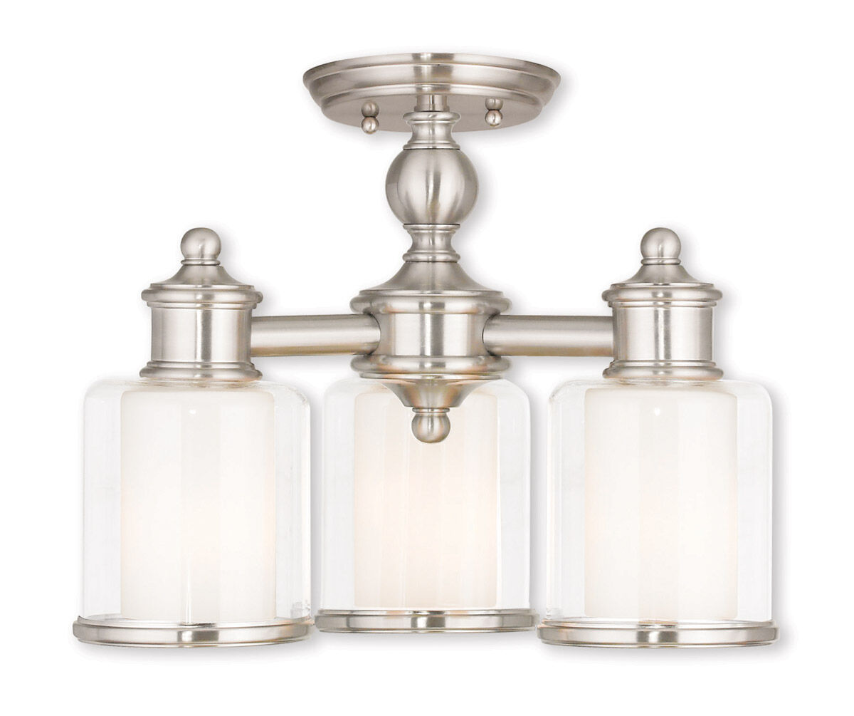 Middlebush 3 Light 16 inch Brushed Nickel Convertible Mini Chandelier/Ceiling Mount Ceiling Light