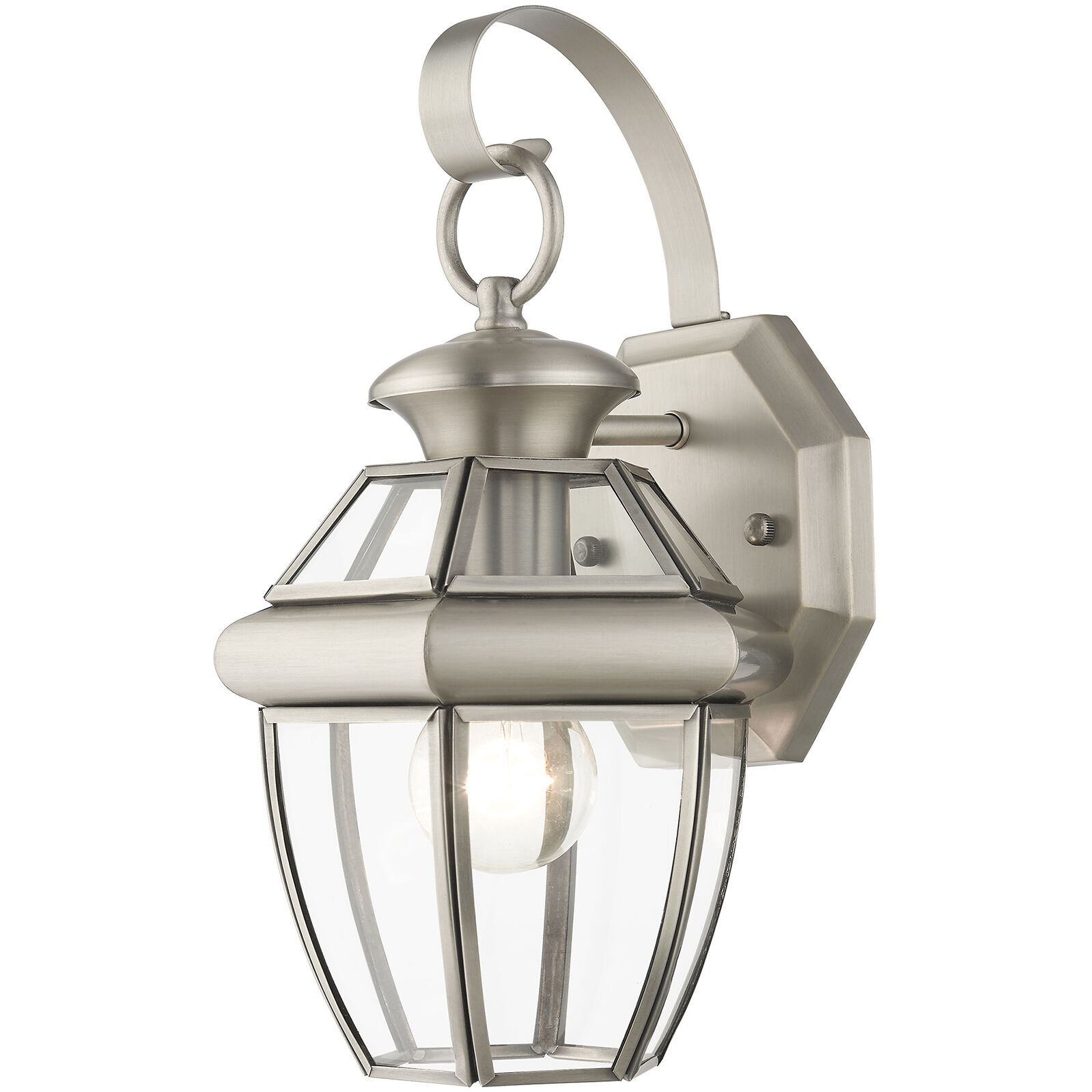 Monterey 1 Light 13 inch Brushed Nickel Outdoor Wall Lantern