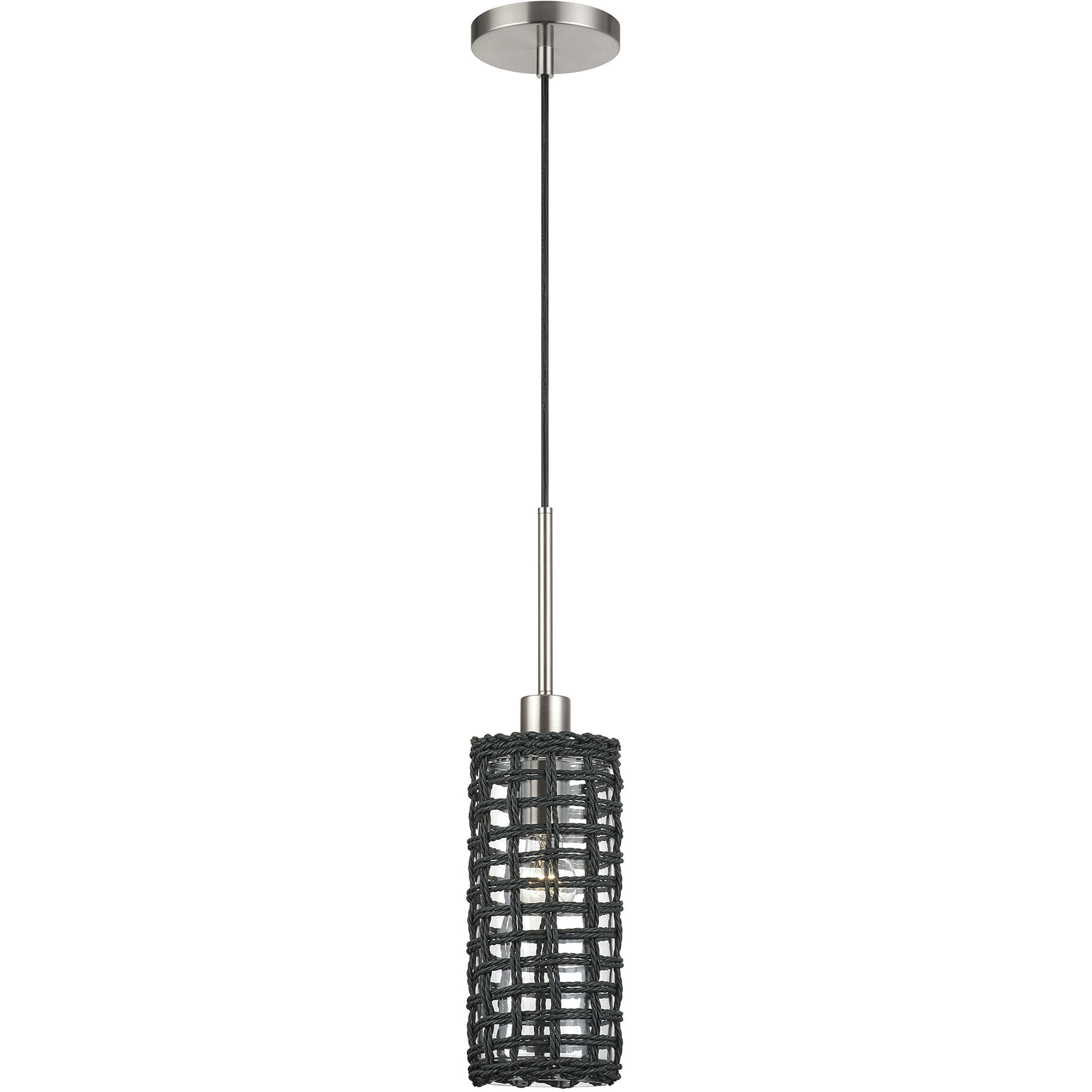 Twinewell 1 Light 5.13 inch Brushed Nickel Mini Pendant Ceiling Light