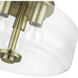 Whitworth 3 Light 14.5 inch Antique Brass Semi-Flush Ceiling Light