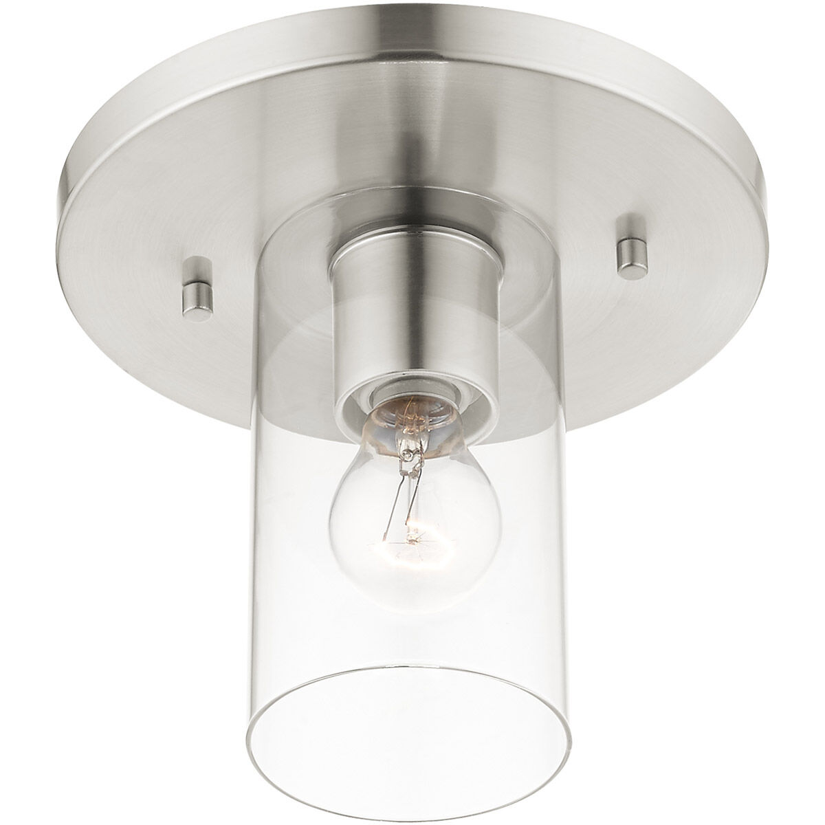 Zurich 1 Light 9 inch Brushed Nickel Flush Mount Ceiling Light