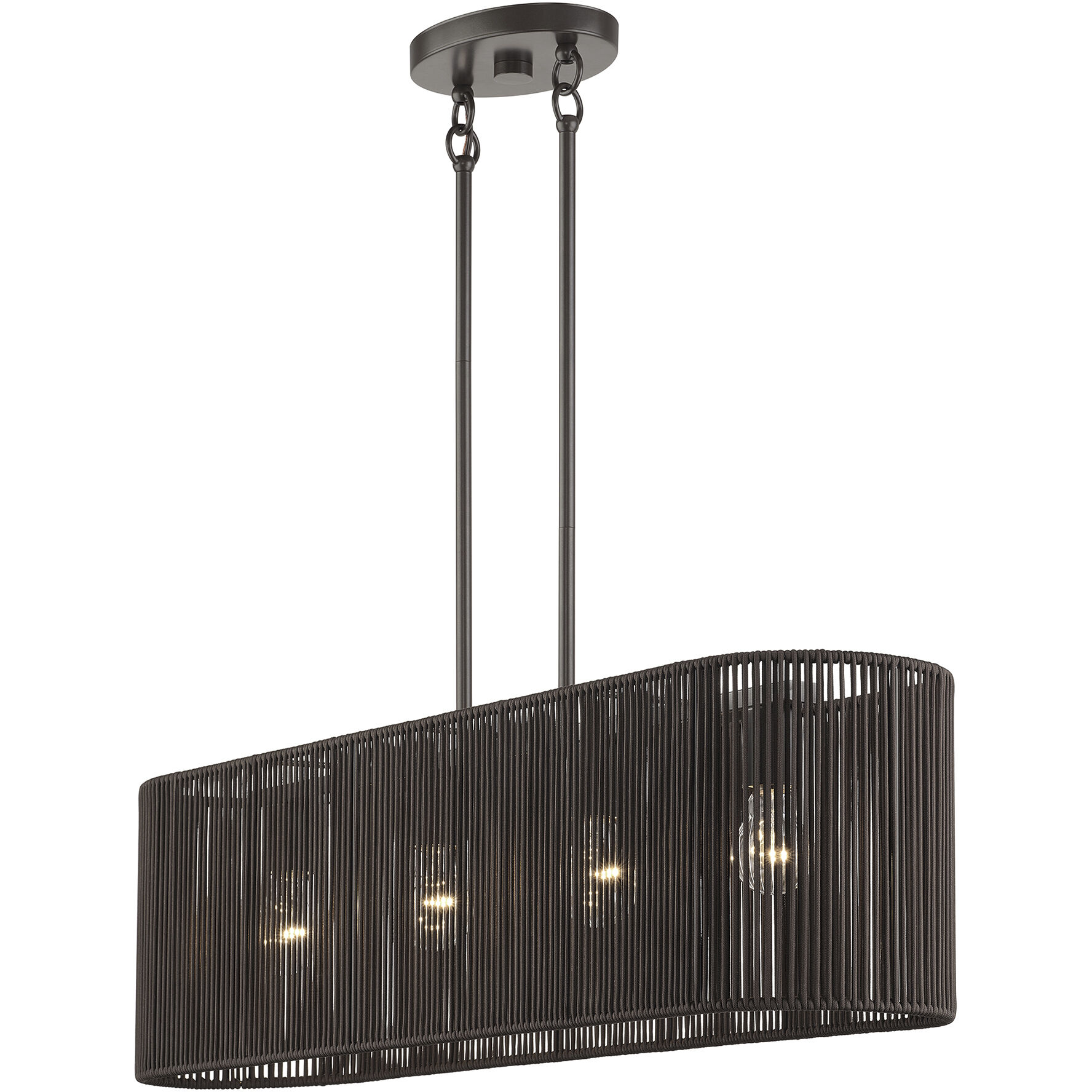 Acordia 4 Light 36 inch English Bronze Linear Chandelier Ceiling Light, Large