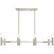 Copenhagen 8 Light 40 inch Brushed Nickel Linear Chandelier Ceiling Light