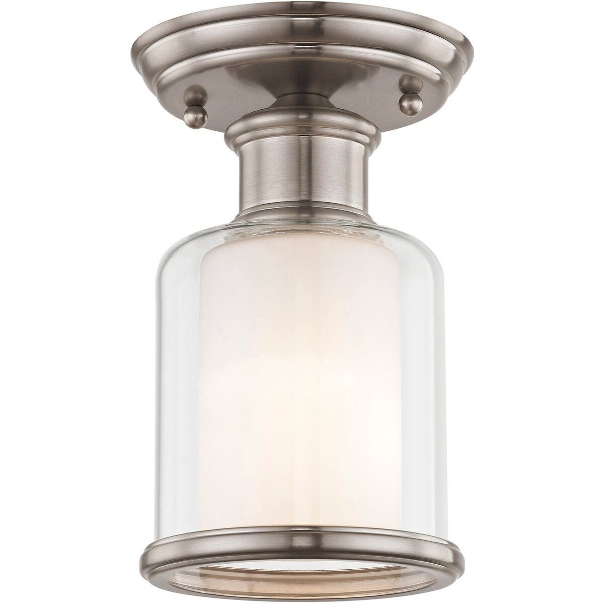 Middlebush 1 Light 6 inch Brushed Nickel Semi-Flush Mount Ceiling Light