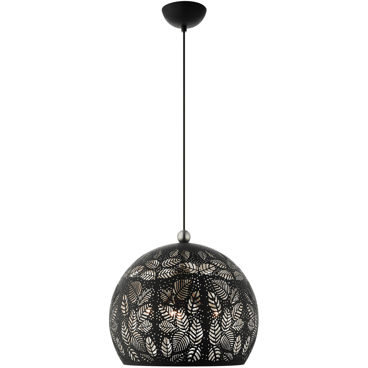 Chantily 3 Light 16 inch Black with Brushed Nickel Accents Pendant Ceiling Light