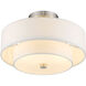 Claremont 2 Light 13 inch Brushed Nickel Semi-Flush Mount Ceiling Light