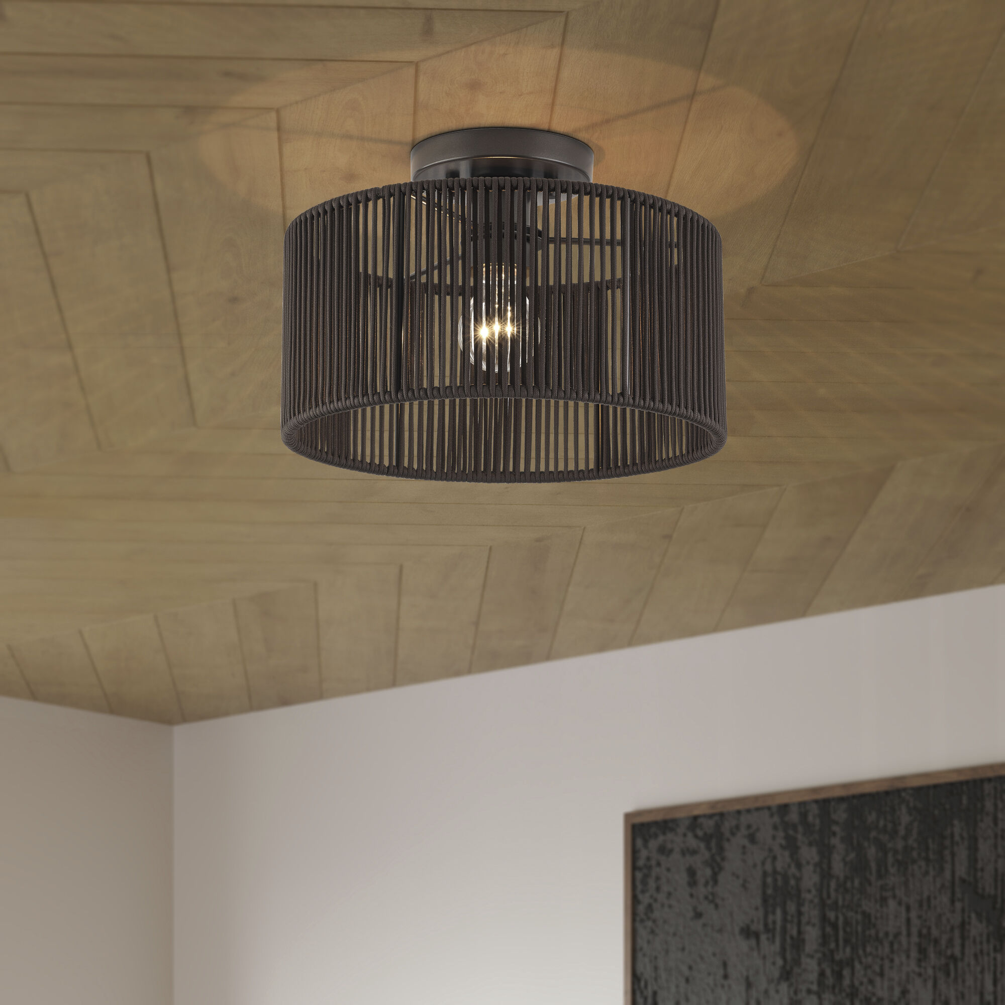 Acordia 1 Light 12 inch English Bronze Semi Flush Mount Ceiling Light, Medium