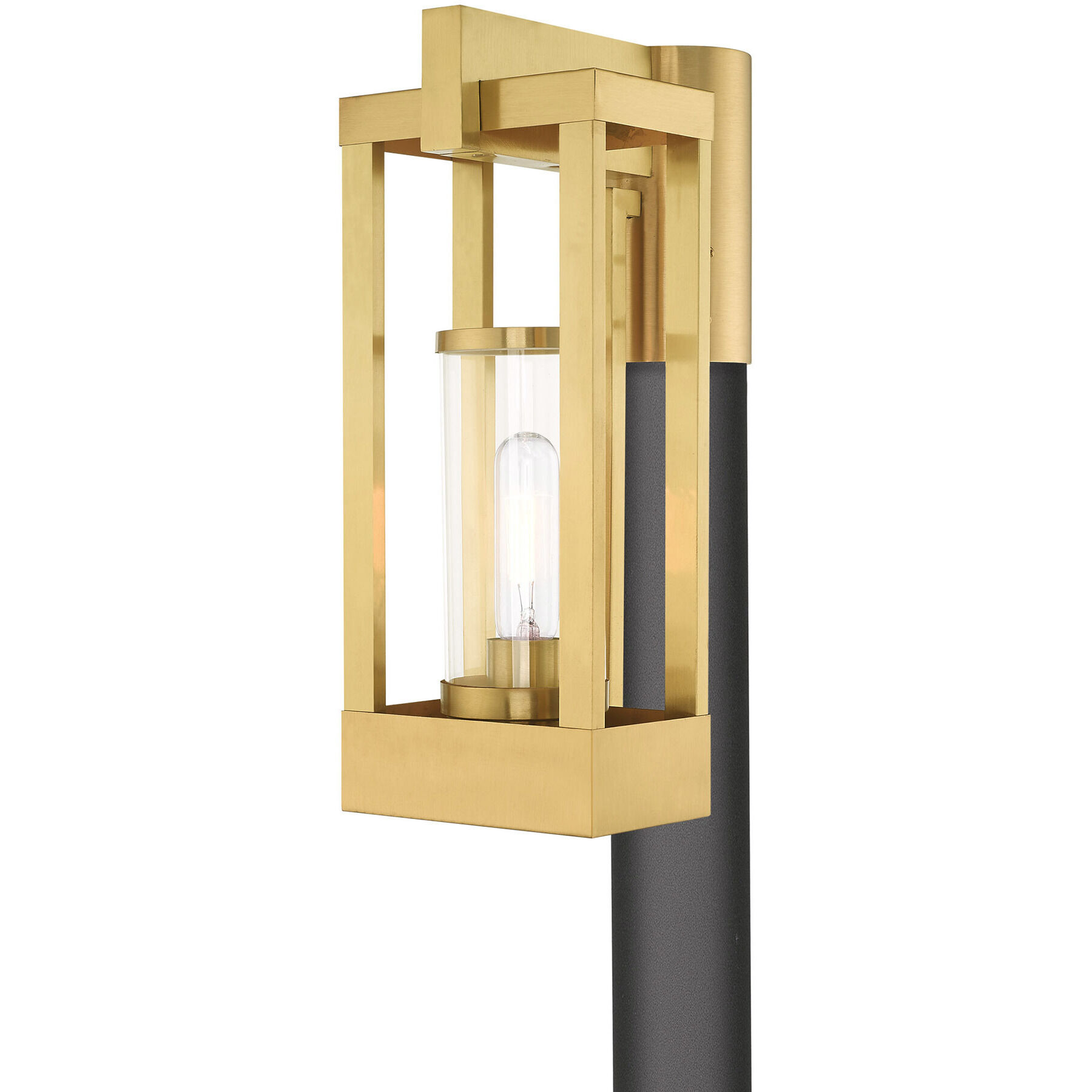 Delancey 1 Light 15 inch Satin Brass Outdoor Post Top Lantern