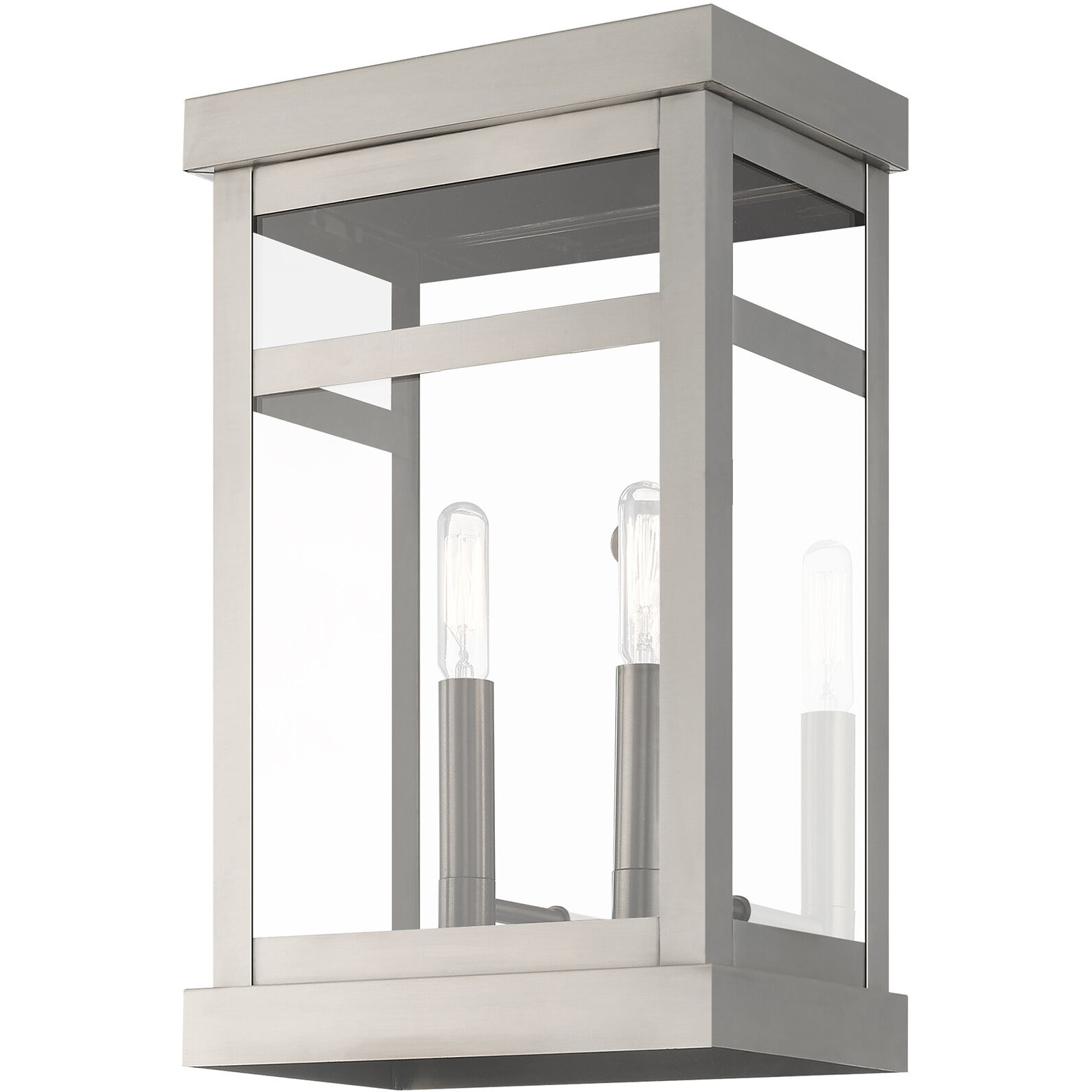 Hopewell 2 Light 15 inch Brushed Nickel Outdoor Wall Lantern