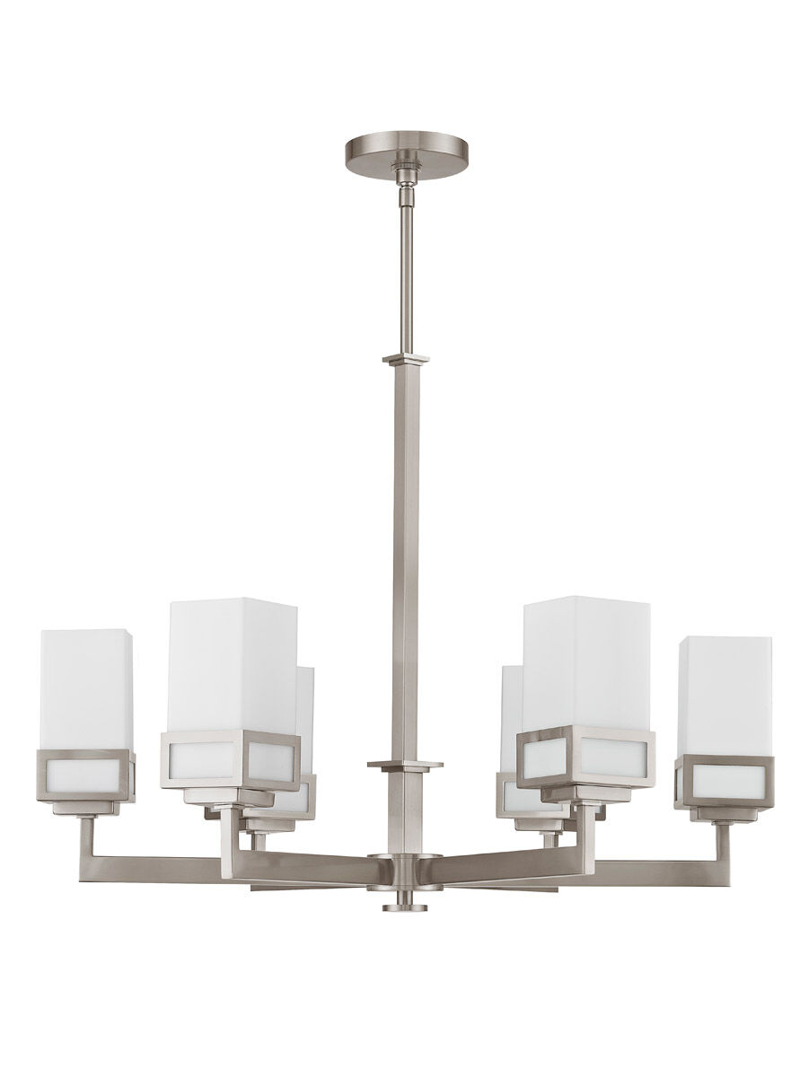 Harding 6 Light 29 inch Brushed Nickel Chandelier Ceiling Light