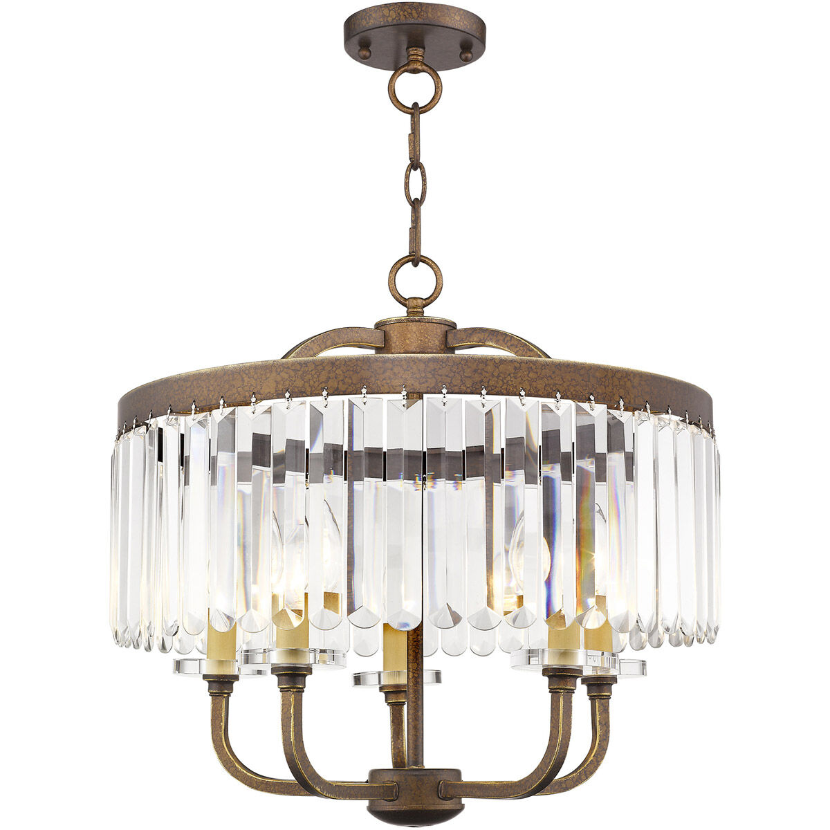 Ashton 5 Light 20 inch Hand Painted Palacial Bronze Convertible Chandelier/Ceiling Mount Ceiling Light