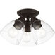 Montgomery 3 Light 14 inch Bronze Semi-Flush Ceiling Light
