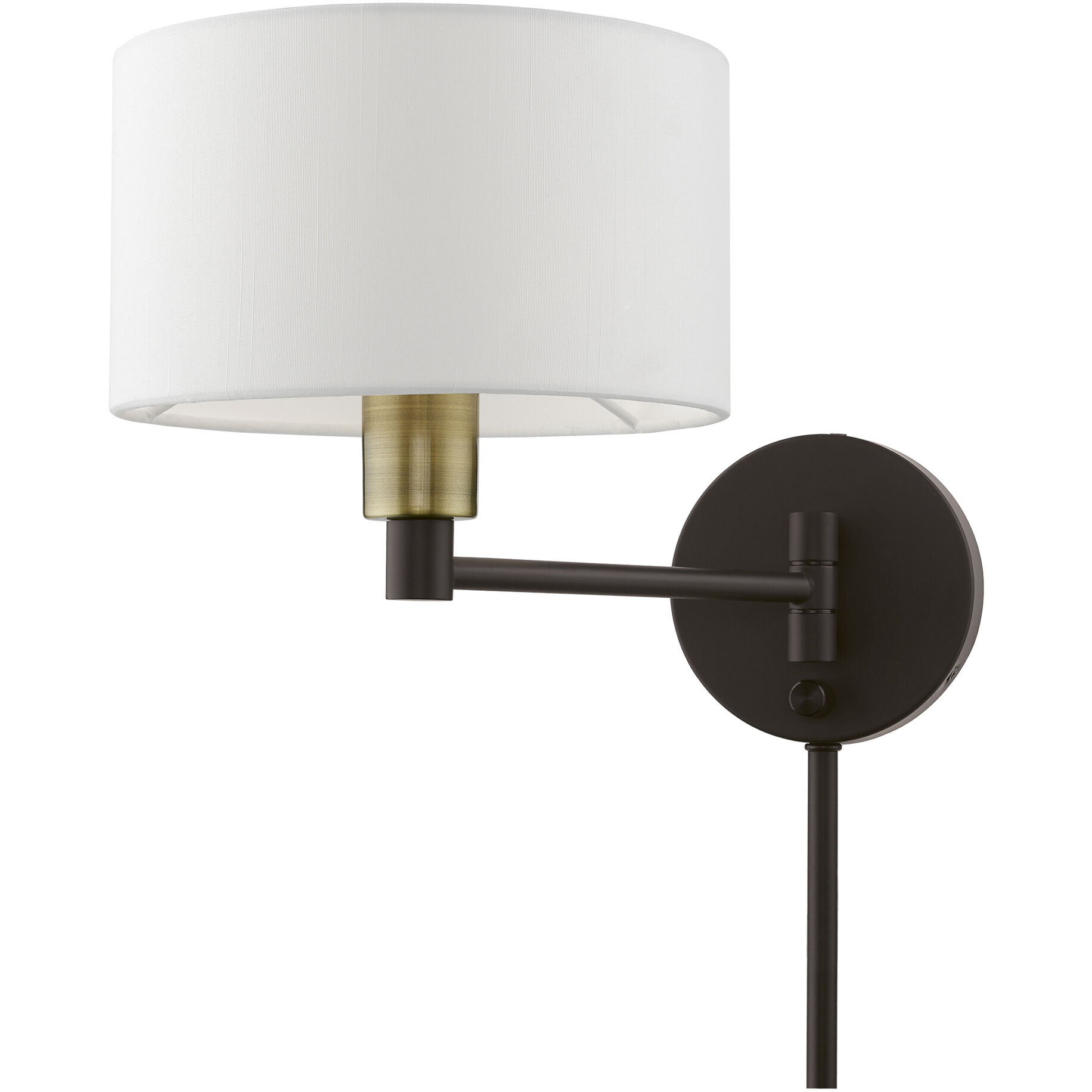 Allison 15 inch 60.00 watt Bronze with Antique Brass Accent Swing Arm Wall Lamp Wall Light