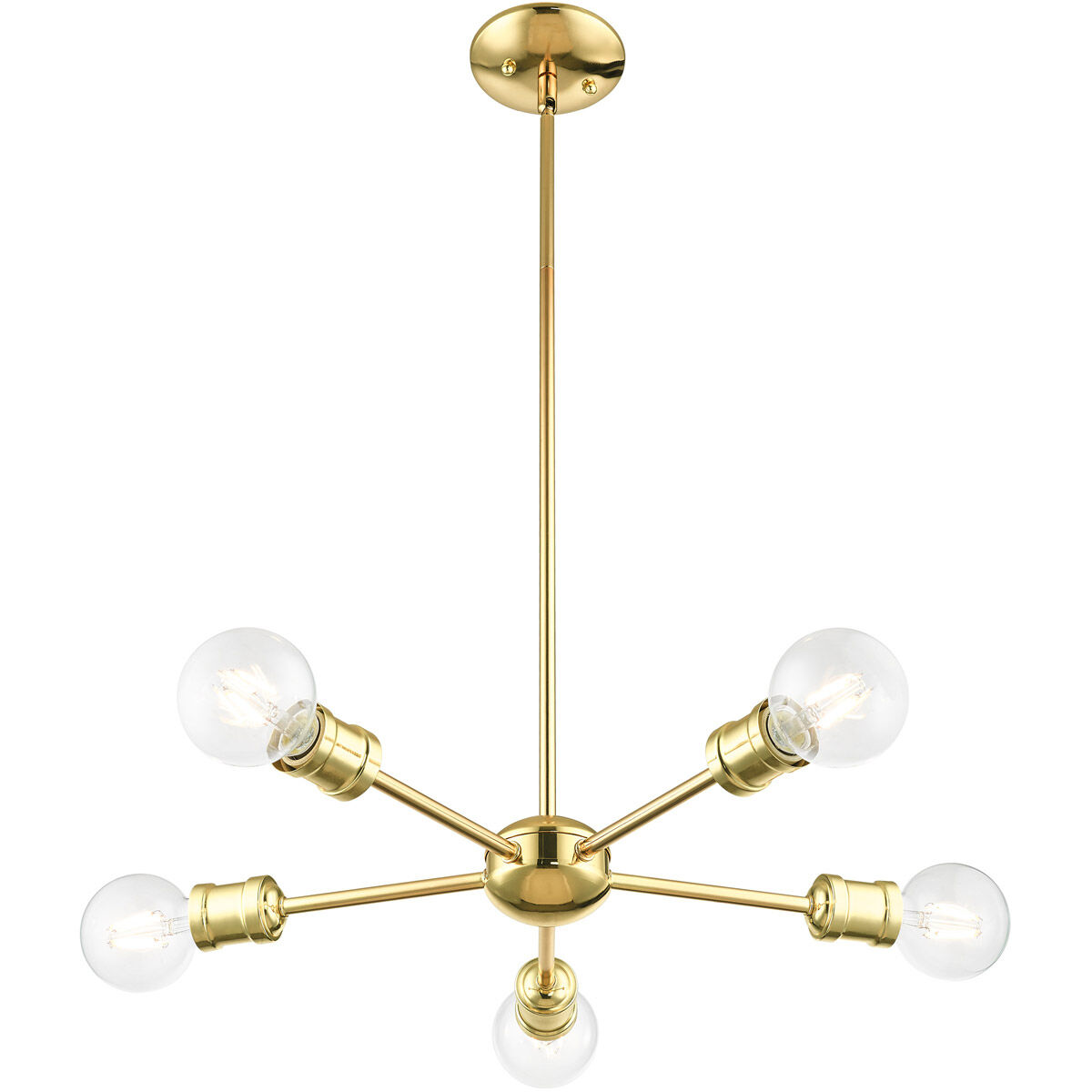 Lansdale 5 Light 19 inch Polished Brass Chandelier Ceiling Light