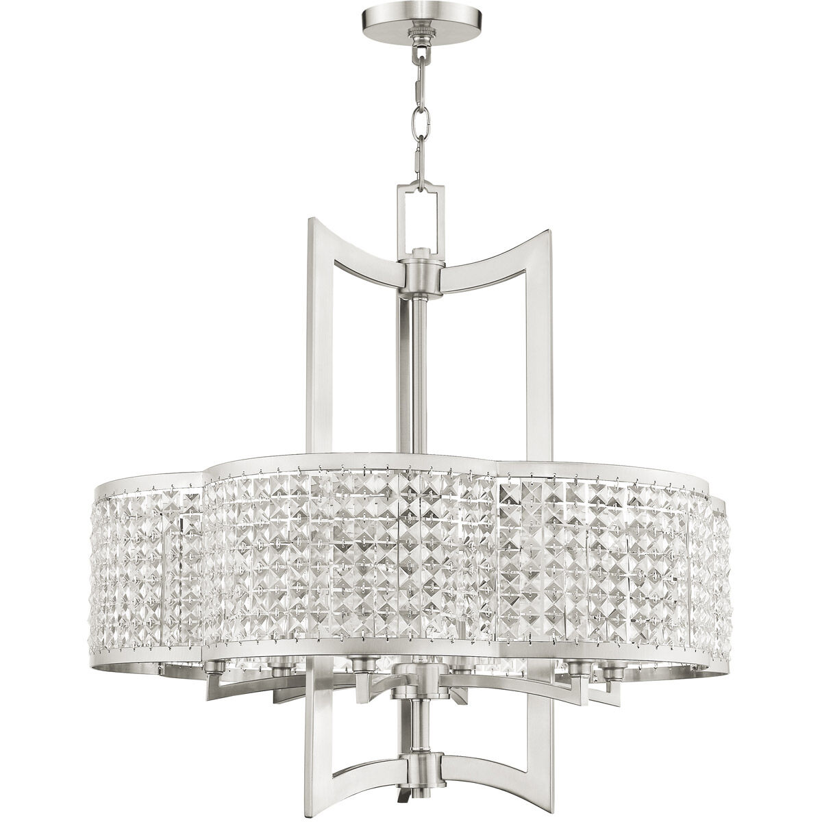 Grammercy 6 Light 26 inch Brushed Nickel Chandelier Ceiling Light