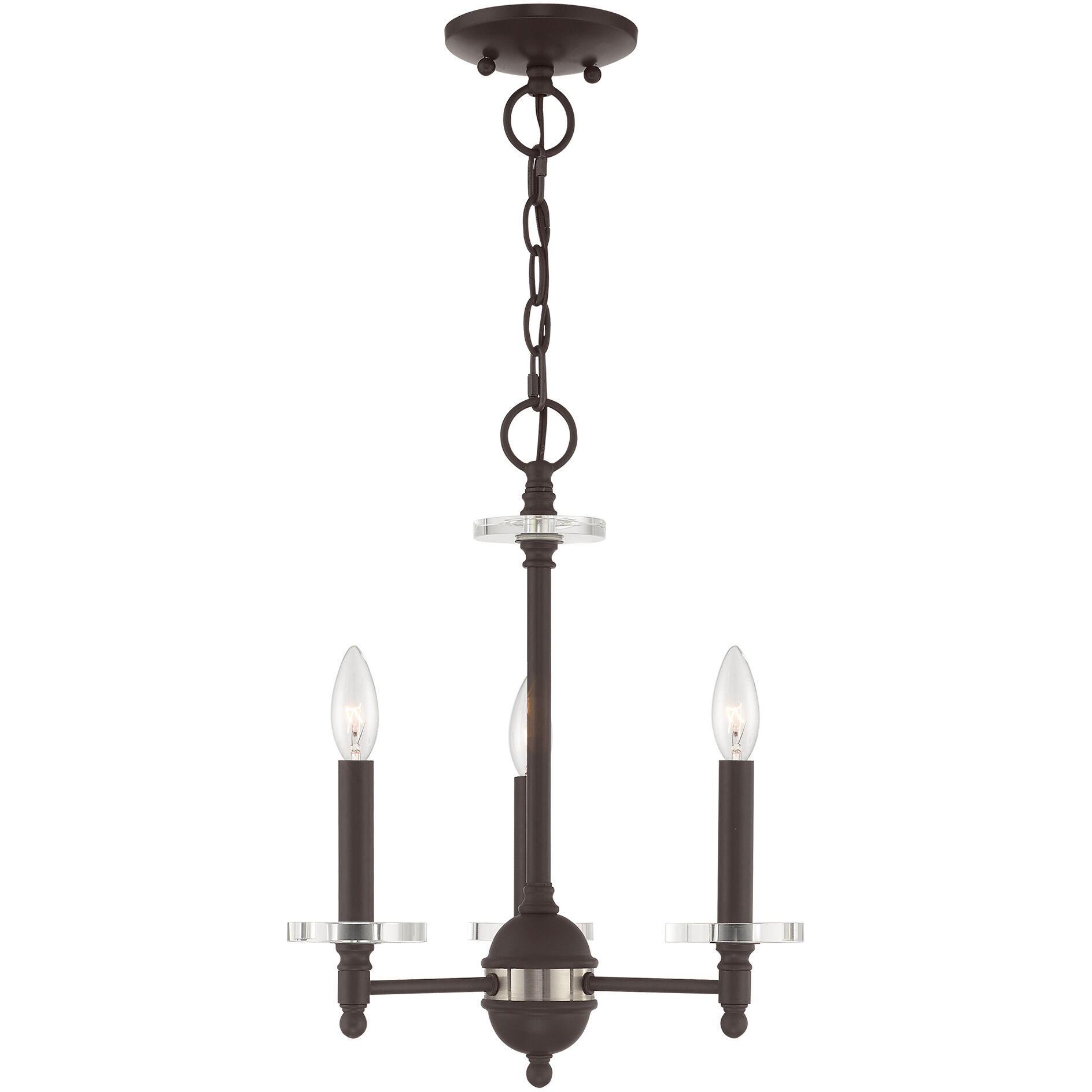 Bennington 3 Light 14 inch Bronze Mini Chandelier Ceiling Light