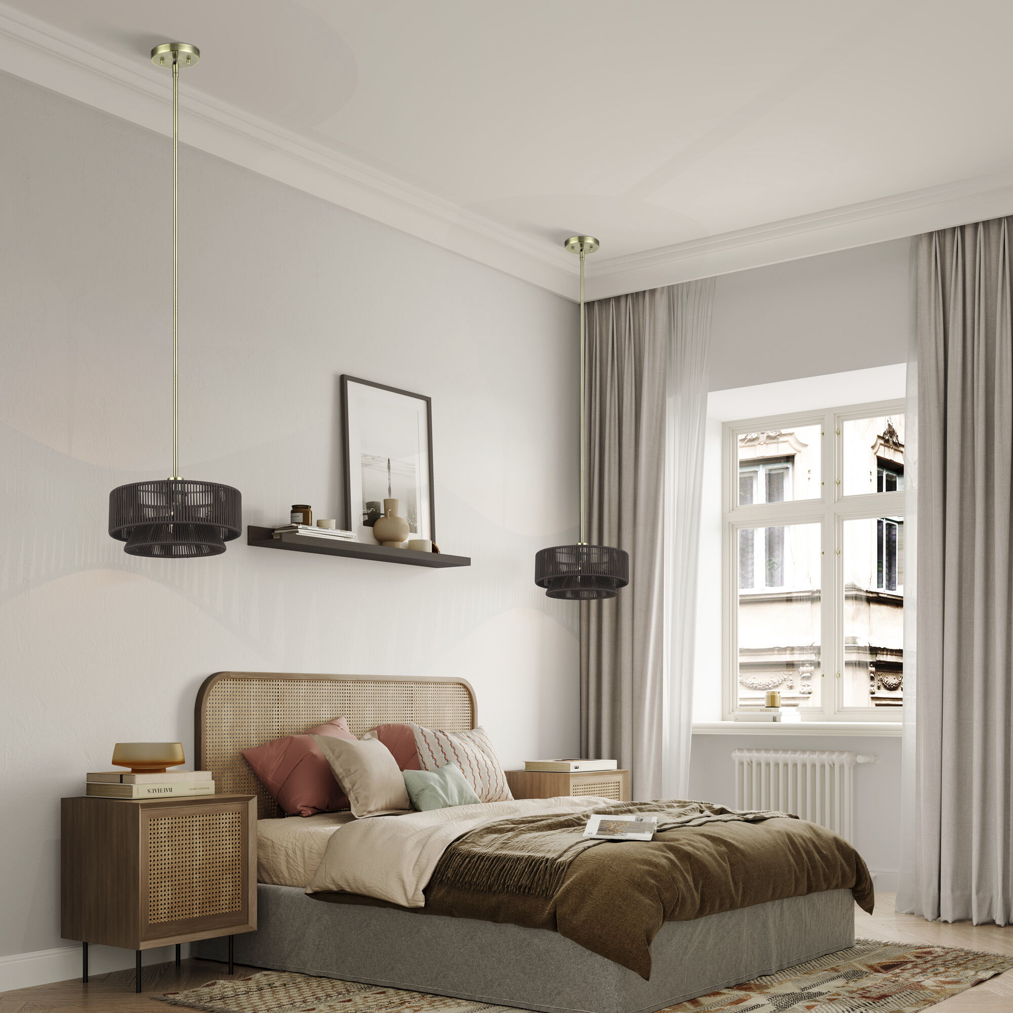 Florell 1 Light 13 inch Antique Brass Pendant Ceiling Light