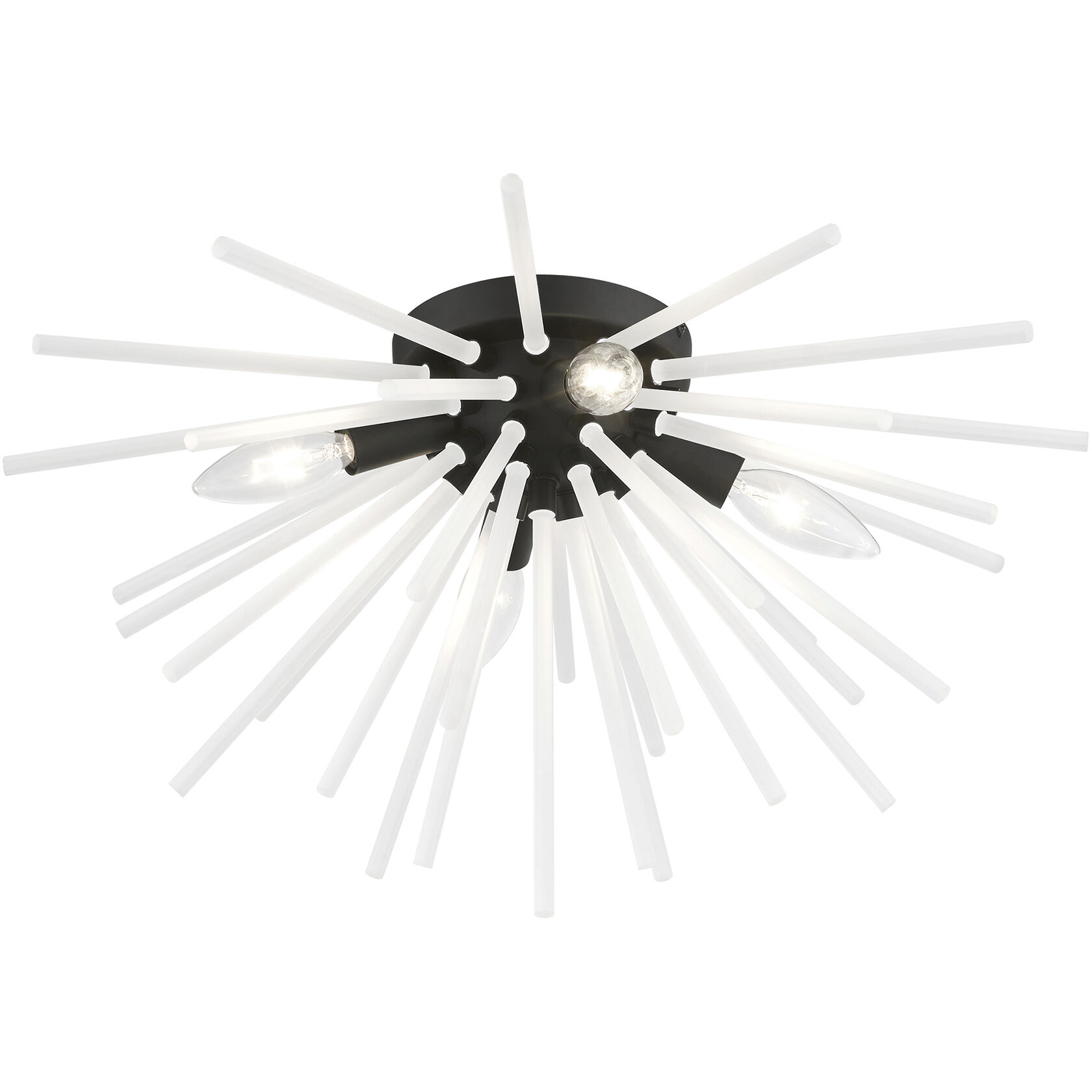 Uptown 4 Light 20 inch Black Flush Mount Ceiling Light