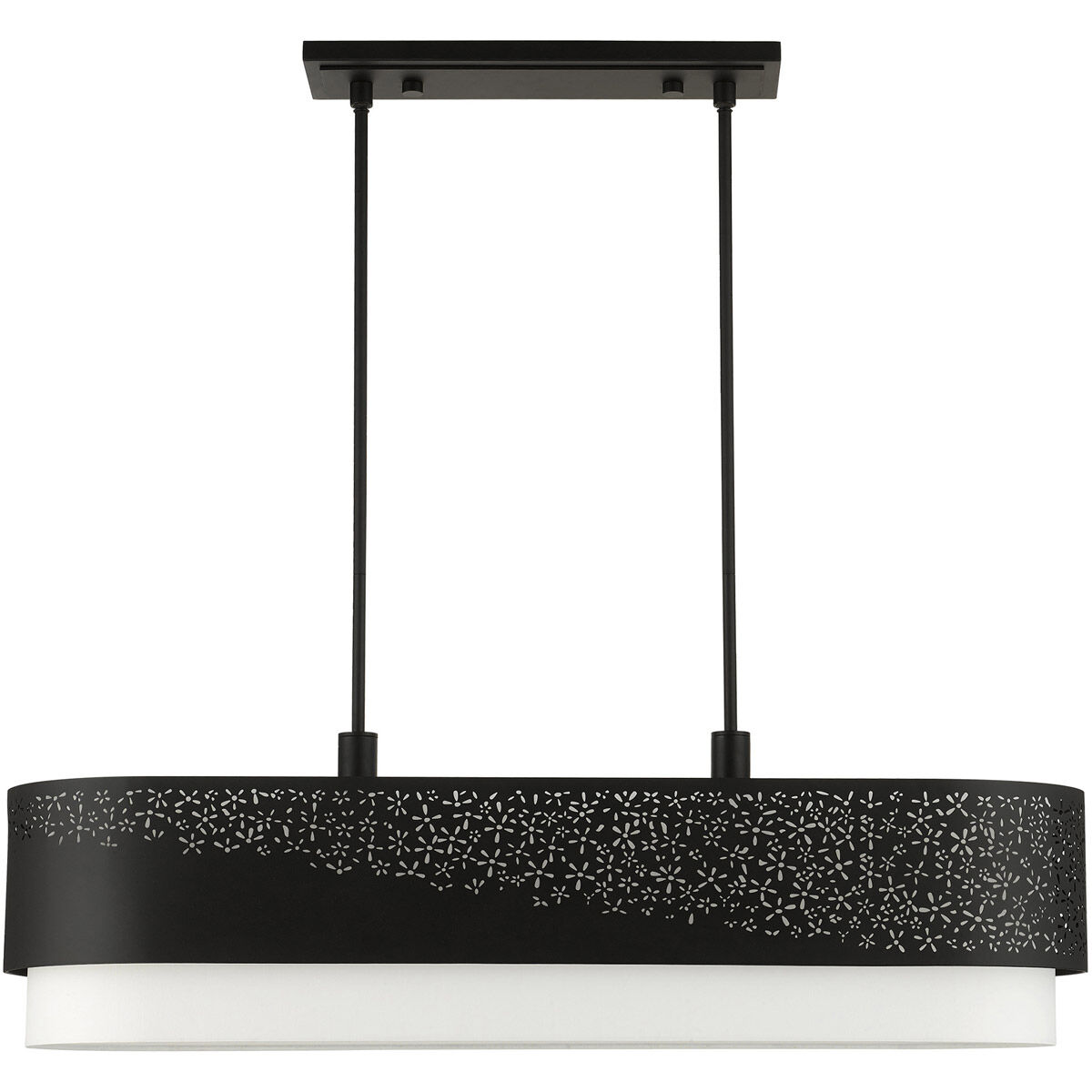 Noria 6 Light 40 inch Black Linear Chandelier Ceiling Light