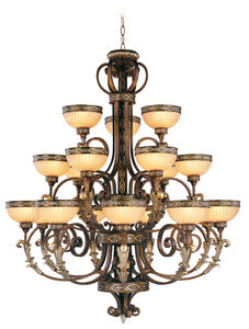 Seville 18 Light 44 inch Palacial Bronze with Gilded Accents Chandelier Ceiling Light