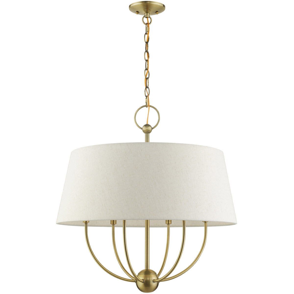 Cartwright 6 Light 24 inch Antique Brass Pendant Chandelier Ceiling Light