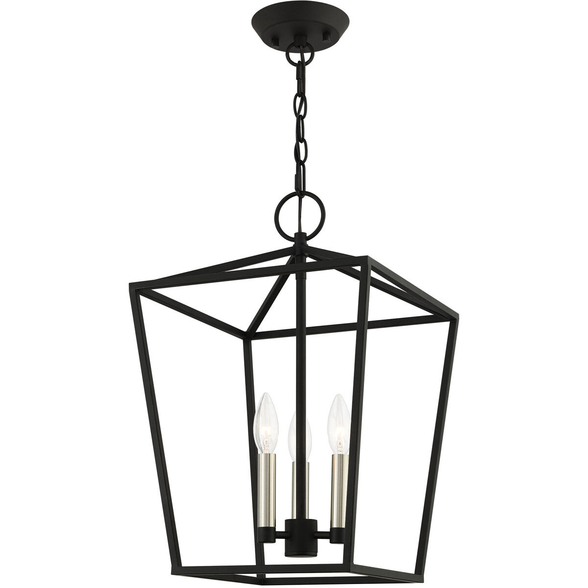 Devone 3 Light 13 inch Black Convertible Semi Flush/Lantern Ceiling Light