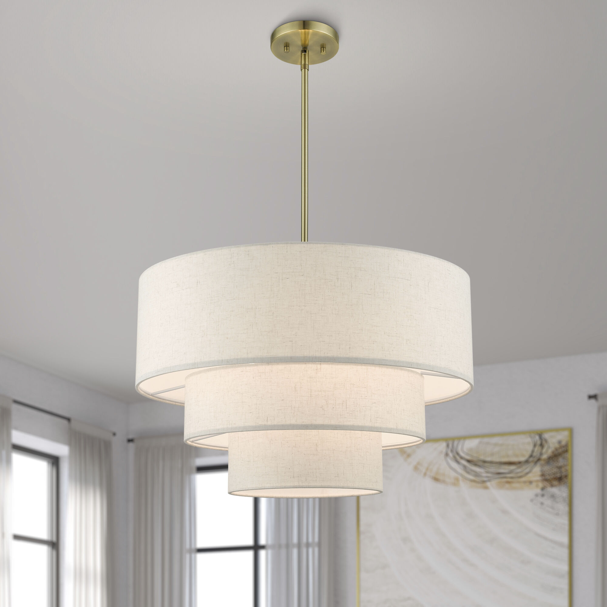 Gladstone 4 Light 23 inch Antique Brass Pendant Chandelier Ceiling Light