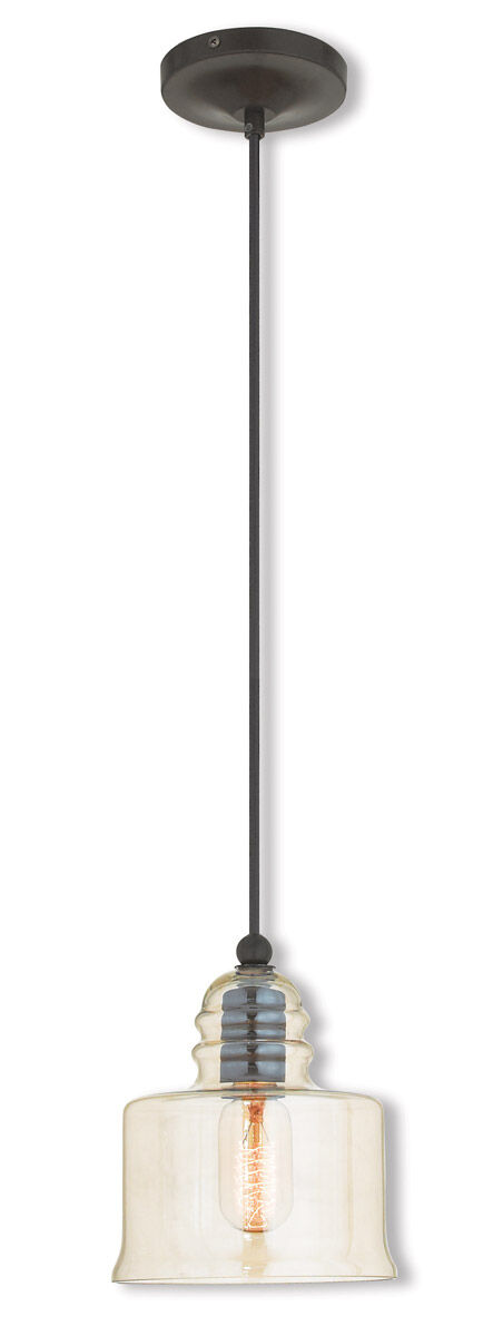 Art Glass 1 Light 7 inch English Bronze Mini Pendant Ceiling Light