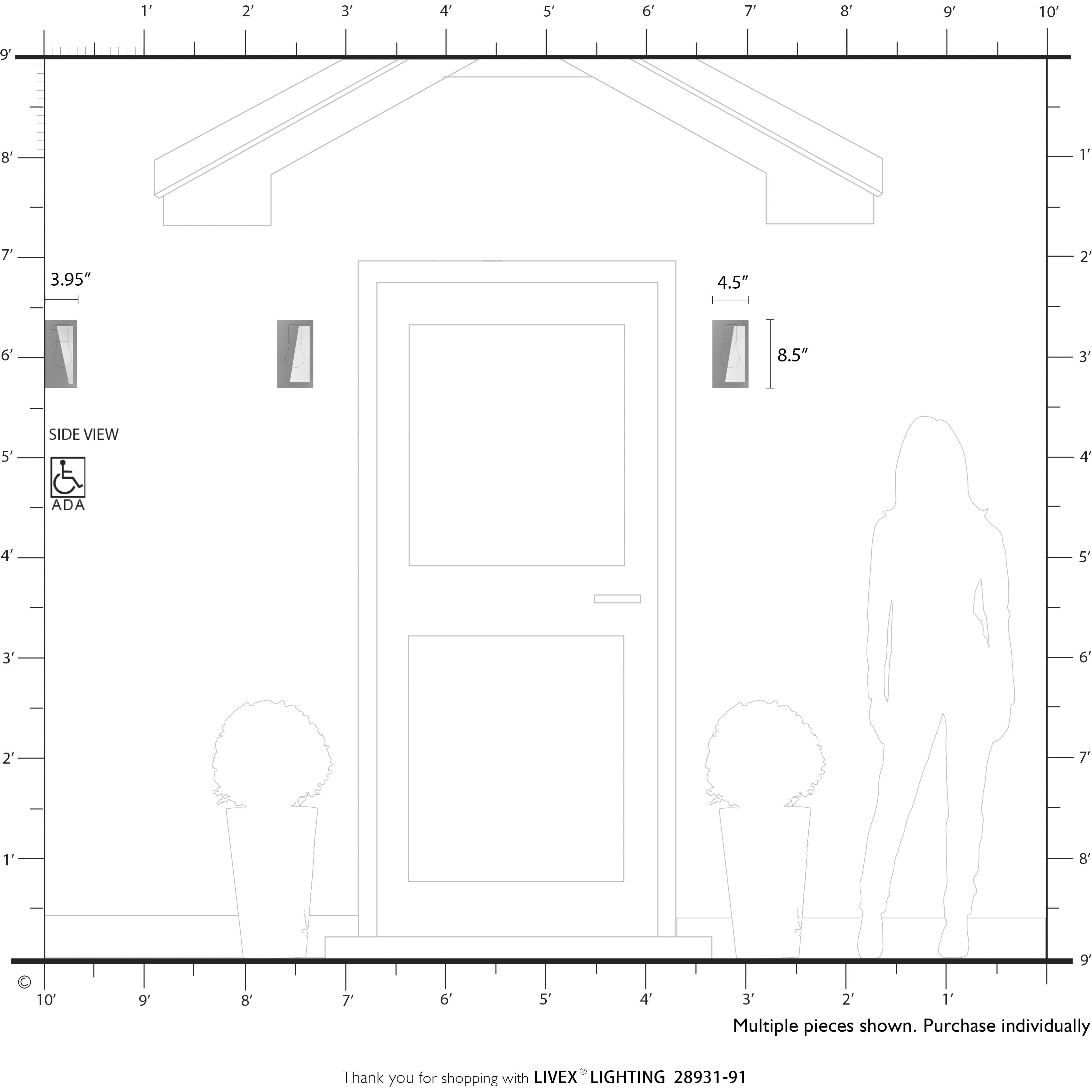 Forsyth 1 Light 8.5 inch Brushed Nickel with Black Finish Accents Outdoor Wall Lantern, Small