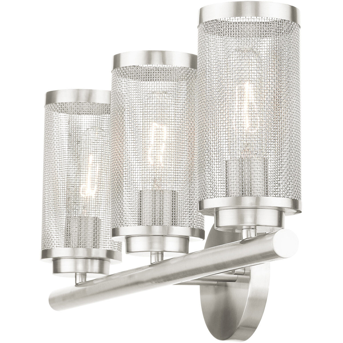 Industro 3 Light 24 inch Brushed Nickel Vanity Sconce Wall Light