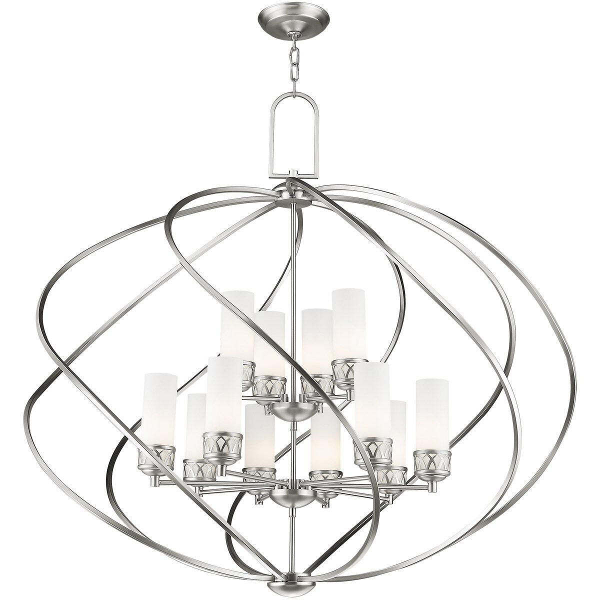 Westfield 12 Light 42 inch Brushed Nickel Foyer Chandelier Ceiling Light