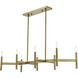 Copenhagen 8 Light 40 inch Antique Brass Linear Chandelier Ceiling Light