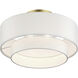 Manorwood 3 Light 15 inch Soft Gold Semi-Flush Ceiling Light
