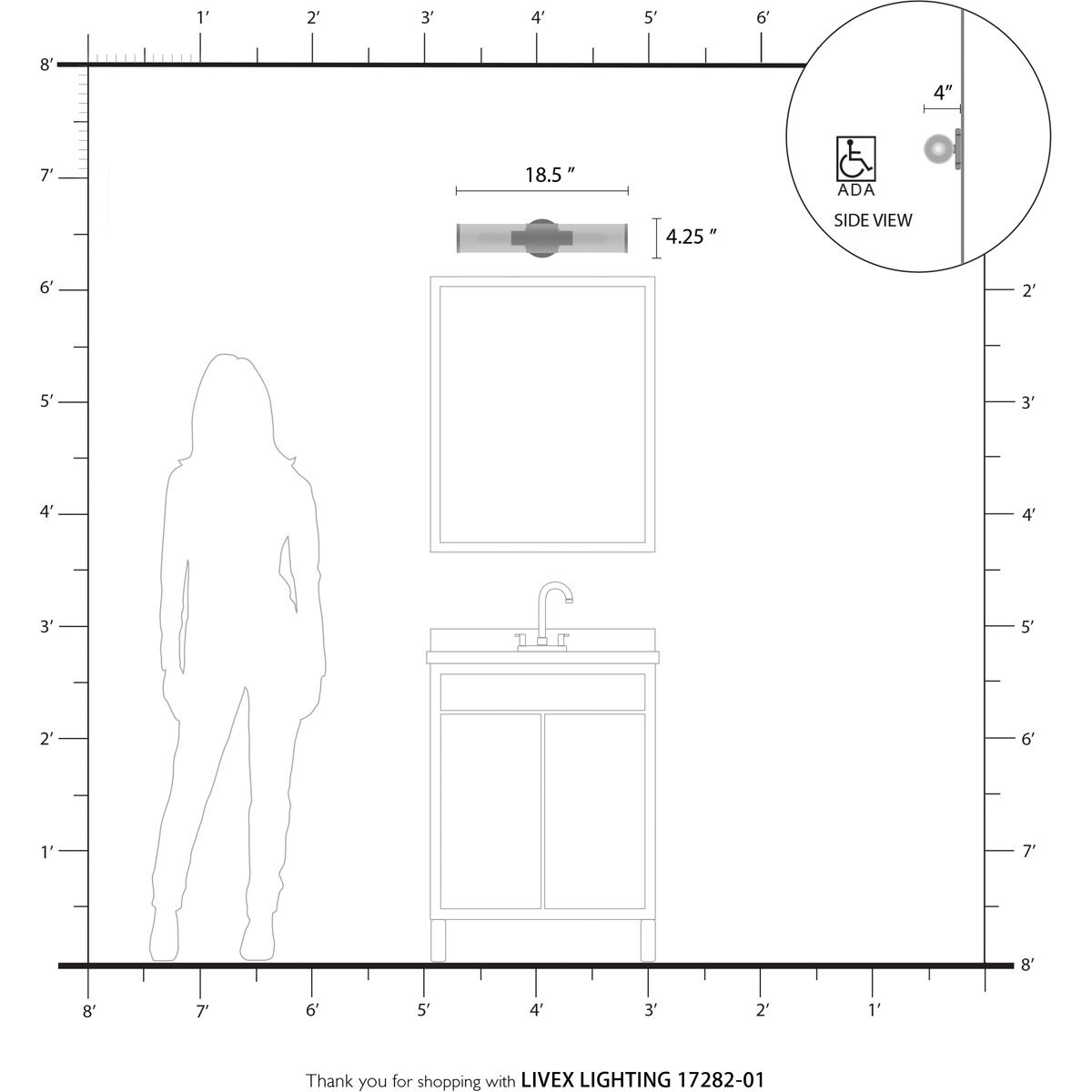 Banca 2 Light 4 inch Antique Brass ADA Vanity Sconce Wall Light