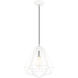 Geometric 1 Light 12 inch Shiny White Pendant Ceiling Light