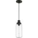 Oakhurst 1 Light 5 inch Black with Brushed Nickel Accent Mini Pendant Ceiling Light